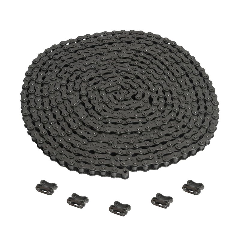 Riyhch #41 Roller Chain 20 Feet Carbon Steel Chains with 5 Connecting Links Pitch for Chain Driven Sliding Gate Opener, Mini Bikes, Scooters, Garage Hanger Door Karts Bike - Image 1